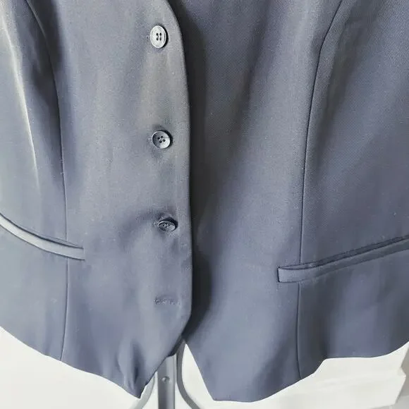 Curvy Plus Women's Black Sleeveless Blazers Open Front Casual Vests - Picture 2 of 8